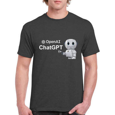 short sleeve crewneck cool OpenAI Logo ChatGPT Robot funny tee shirt for teens