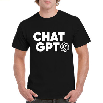 short sleeve black openAI ChatGPT Logo print graphic top tee for geek,hacker,programmer