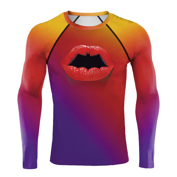 Mens 3D Digital Printing Short Sleeve Batman T-Shirt Outdoor Running Yoga Fitness Tight Shirt for Men
