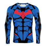 Men's Fitness Shirt Sonic Compression Long Sleeve Sports Batman T-Shirt