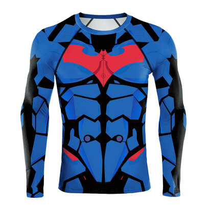 Men's Fitness Shirt Sonic Compression Long Sleeve Sports Batman T-Shirt