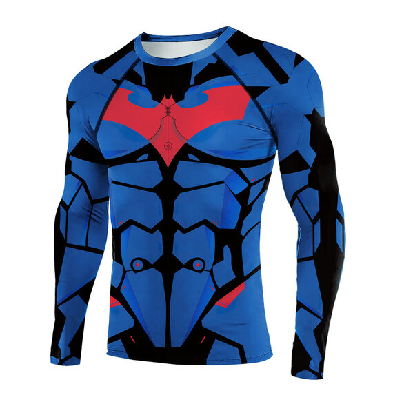 crewneck batman superhero compression shirt,Perfect for training, workouts, weight lifting, football, soccer, baseball, basketball, golf, tennis, running, walking, fitness, exercise and competing in all-weather sports and activities