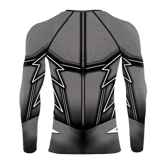 Superhero Series The Flash Compression Sports Shirt Runing Fitness Gym Men's Base Layer