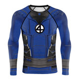 long sleeve crewneck compression workout tee shirt with number 4 pattern