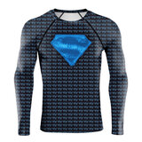 Fitness Series Gym Workout Comics Mens Superman workout T-Shirts Long sleeve
