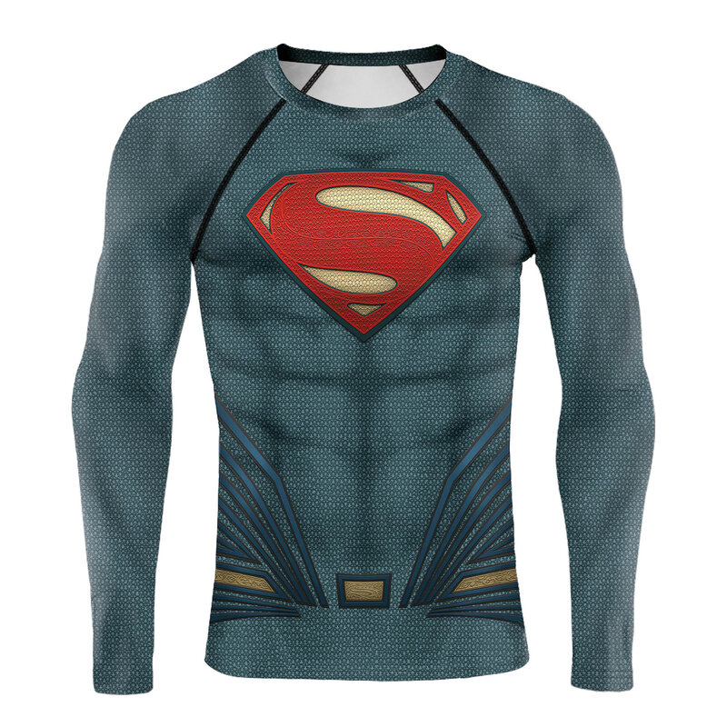 Superman Cosplay Tee Men’s Gym Sports Compression Shirt