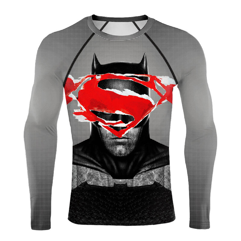 Batman Superman Logo 3D Printed Compression Shirt