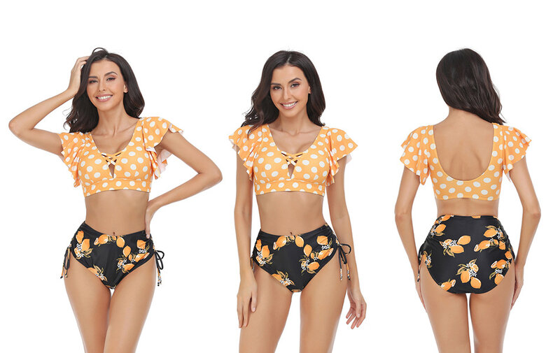 Removable push up padded bra Cross front swimsuit top