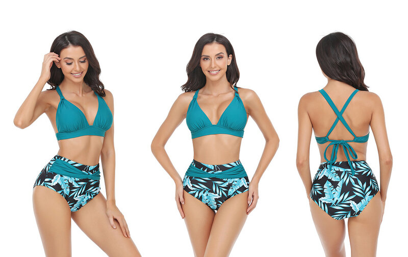 High Waist Bikini Bottom Two Piece Bathing Suit
