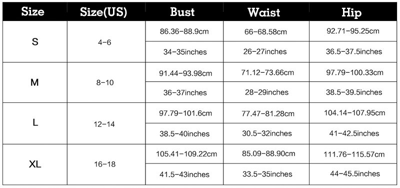 The Best Sell Two Pieces Womens Bikini Swimsuit -size chart