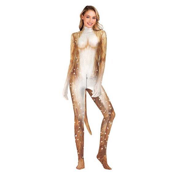 bodysuit Full bodysuits fastens zipper at center back and crotch