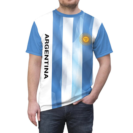 short sleeve crewneck fashion Argentinian country flag printed T-Shirts