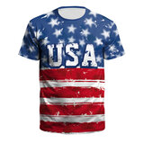 short sleeve usa flag 3d print tee for unisex