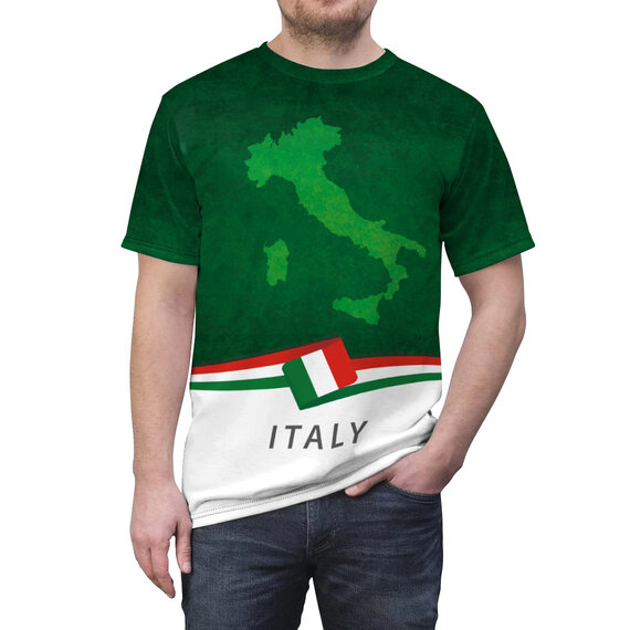 short sleeve crewneck Italy country flag tee shirt