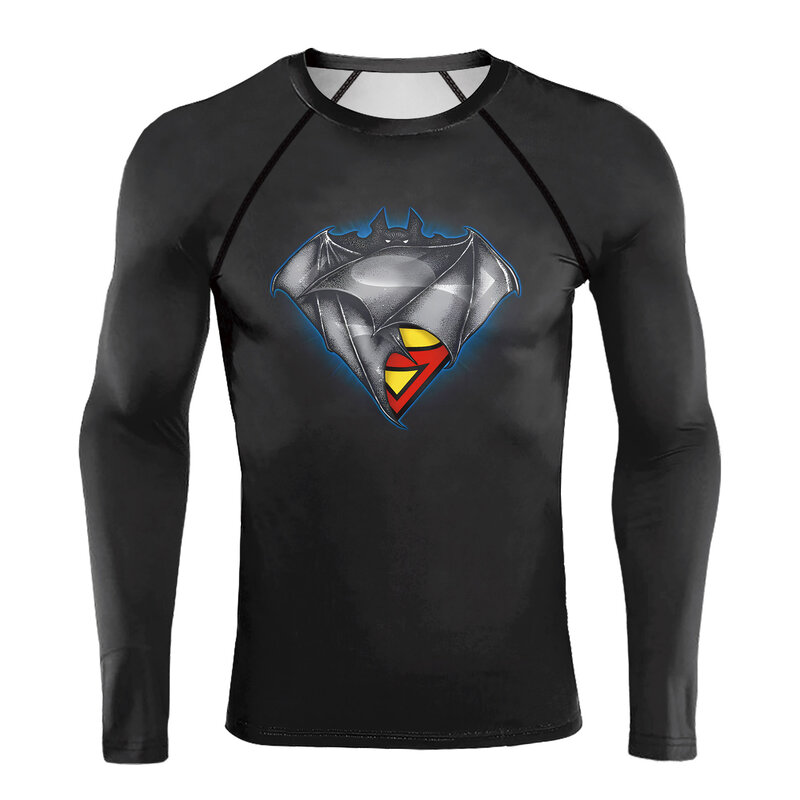Superhero Batman Superman Logo Compression Gym Tee