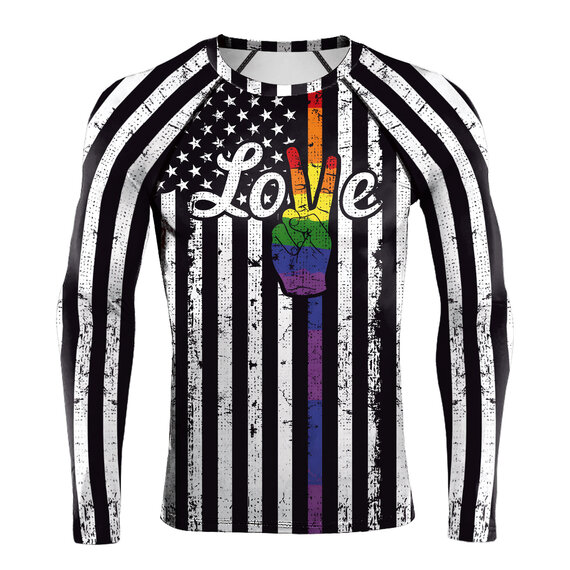 Love america long sleeve running tee for gym