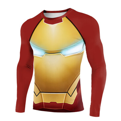 Men's Iron Superhero Sports Shirt Party Gift Running Functional Long Sleeve Tee