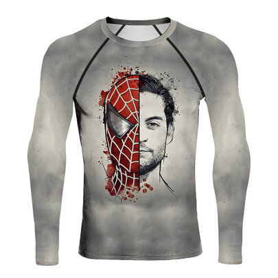 Cool Dry Long Sleeve Compression Shirt - spider man Peter Parker