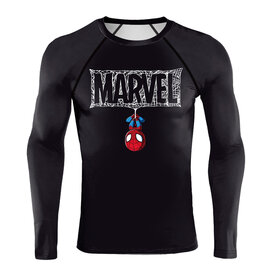 Long Sleeve Marvel Superhero Spider Man Workout Tee Athletic Fitness Shirt Gym Tops