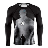 marvel Avengers captain america Men's Compression Shirt Long Sleeve