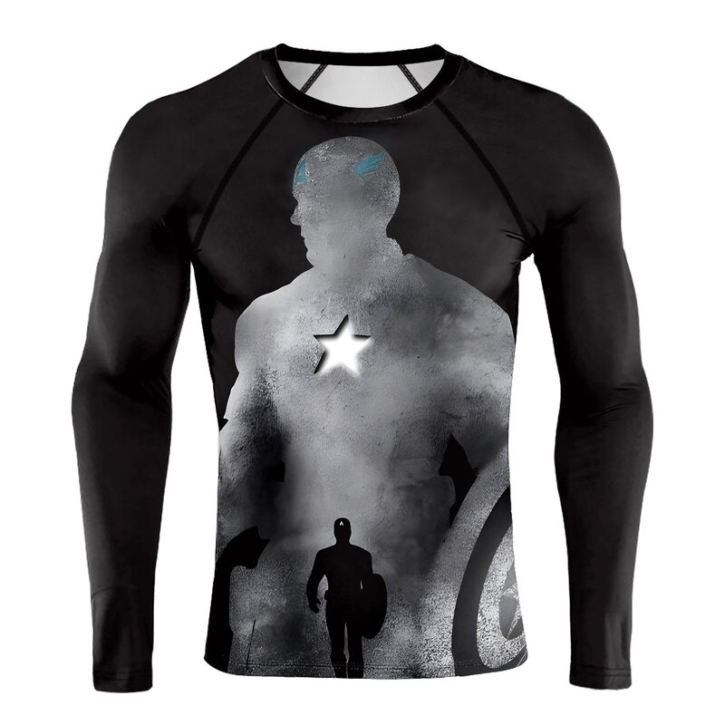 Stylish Marvel Superhero Captain America Compression Top