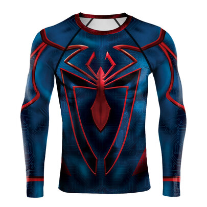 Men's Compression Shirt Long Sleeve Spider Man Workout T-Shirts 