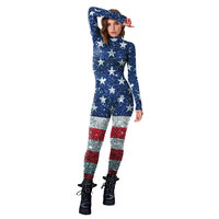 Women Jumpsuits Independence Day USA Flag Printed costume