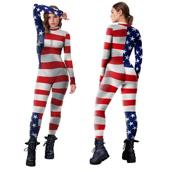 America Flag Sexy Jumpsuit for Independence Day