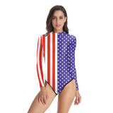 Sexy Women USA 4th Of July Swimsuit One Piece Bathing Suit