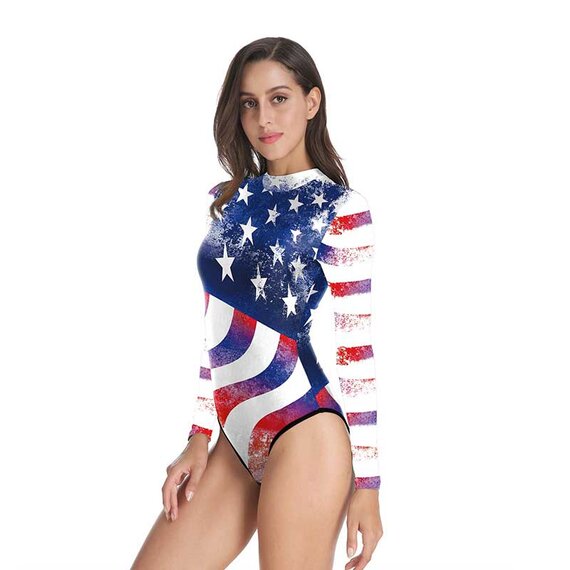 Women's High Waisted Bikini Sets One Piece Swimsuit Bathing Suit USA 4th Of July