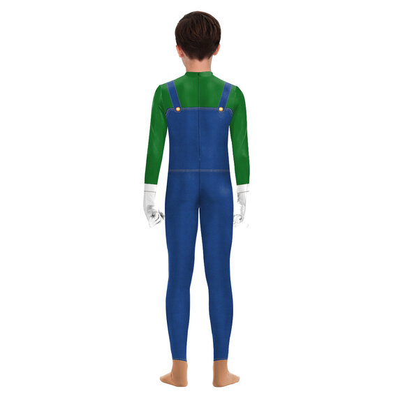 Boys Mario Classic Costume jumpsuit for cosplay
