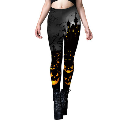 Ladies Skeleton Bone Halloween Costume Stretchy Fitted Leggings Womens