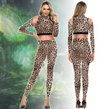 Brown Leopard Print Utility Jumpsuit