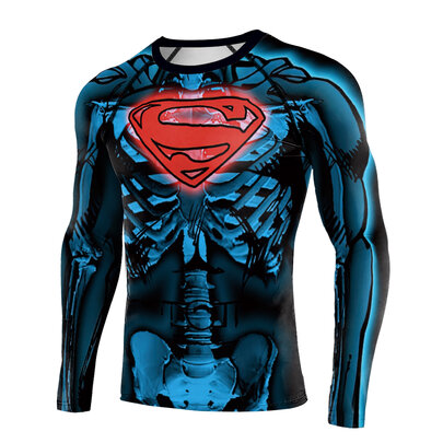 Superman Bones Rib Cage Heart T Shirt for workout