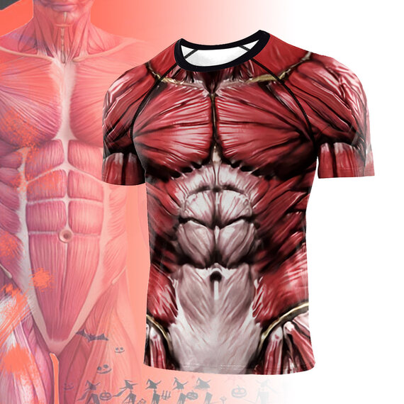 Muscular System T Shirt Anatomical Biology Gym workout Tee shirt