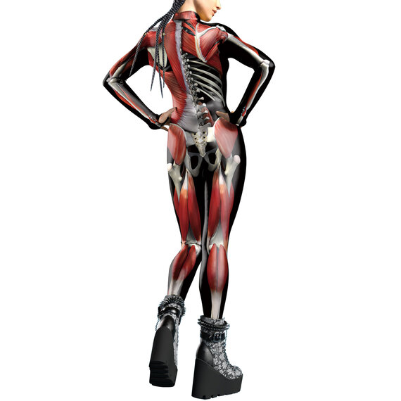 New Product Skeleton 3D Printed High Neck Long Bodycon Jumpsuit
