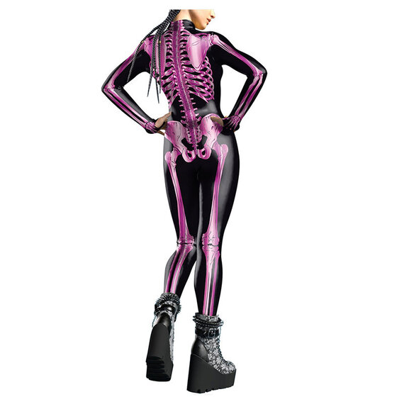 Creations Adult Women Skeleton Costume for Halloween Dress Up Party Role Playing Cosplay