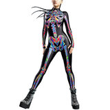 The jumpsuit costume is made of high-quality polyester and spandex and based on top printing technology.
