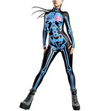 women's skeleton bodysuit made with high-quality stretch material