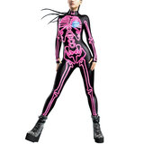 Skeleton Costume Bodycon Unitards Jumpsuit for Women