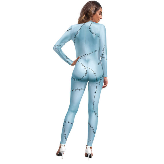 Womens Christmas Sally Costume bodycon jumpsuit