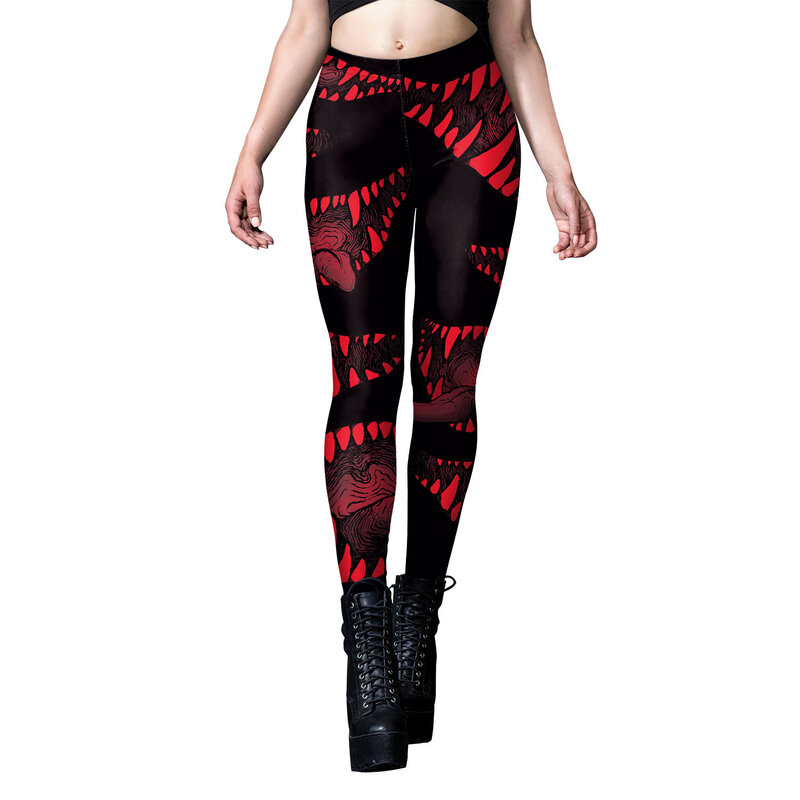  Women's Halloween 3D Printing Spider Leggings, Pumpkin