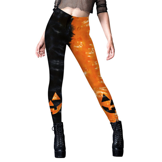 Soft Halloween Pumpkin Head Stripes Print Legging for Sportwear Fitness Running comfortable to wear