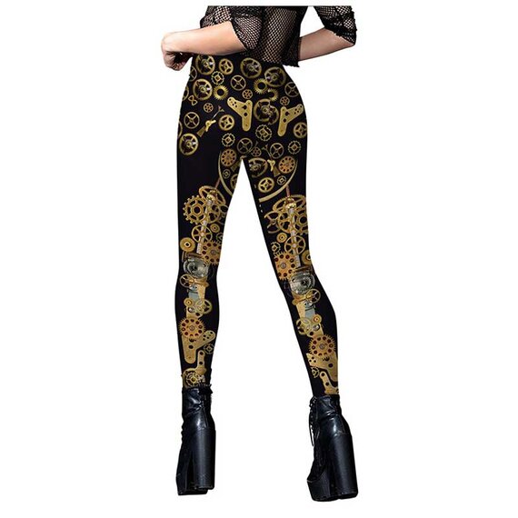 Sexy Steampunk Gear 3d graphic Leggings for Women