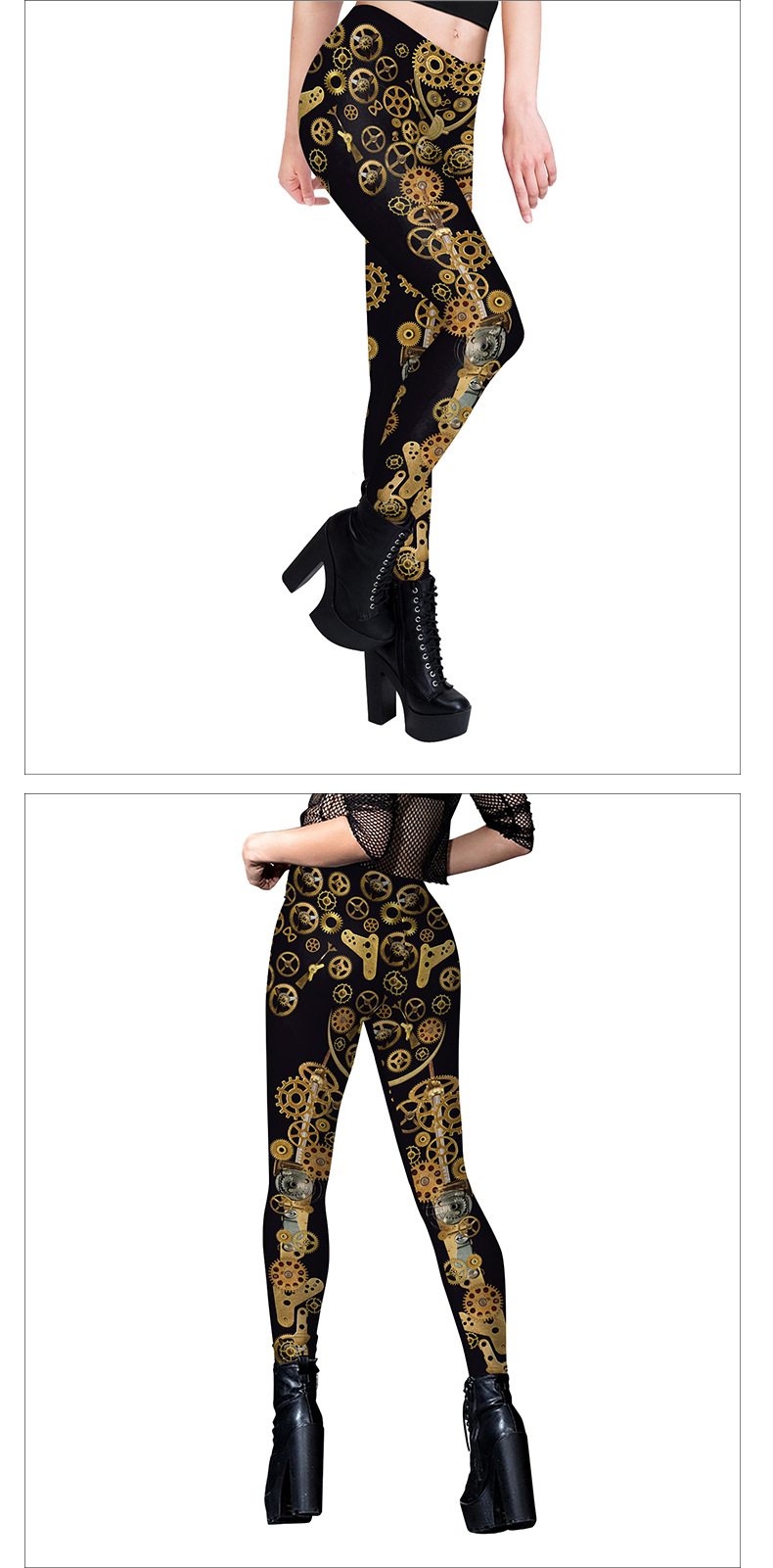 Steampunk Retro yoga Leggings model show