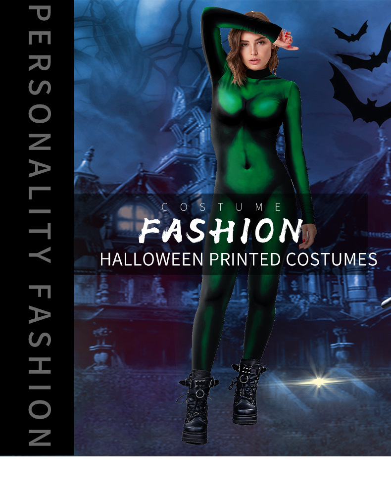 Fashion Halloween Cosplay Jumpsuit - green