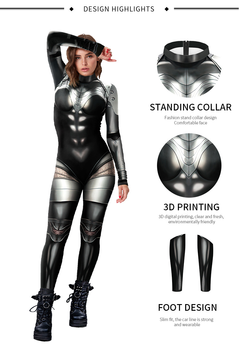 Halloween Punk Bodysuit for ladies - product detail
