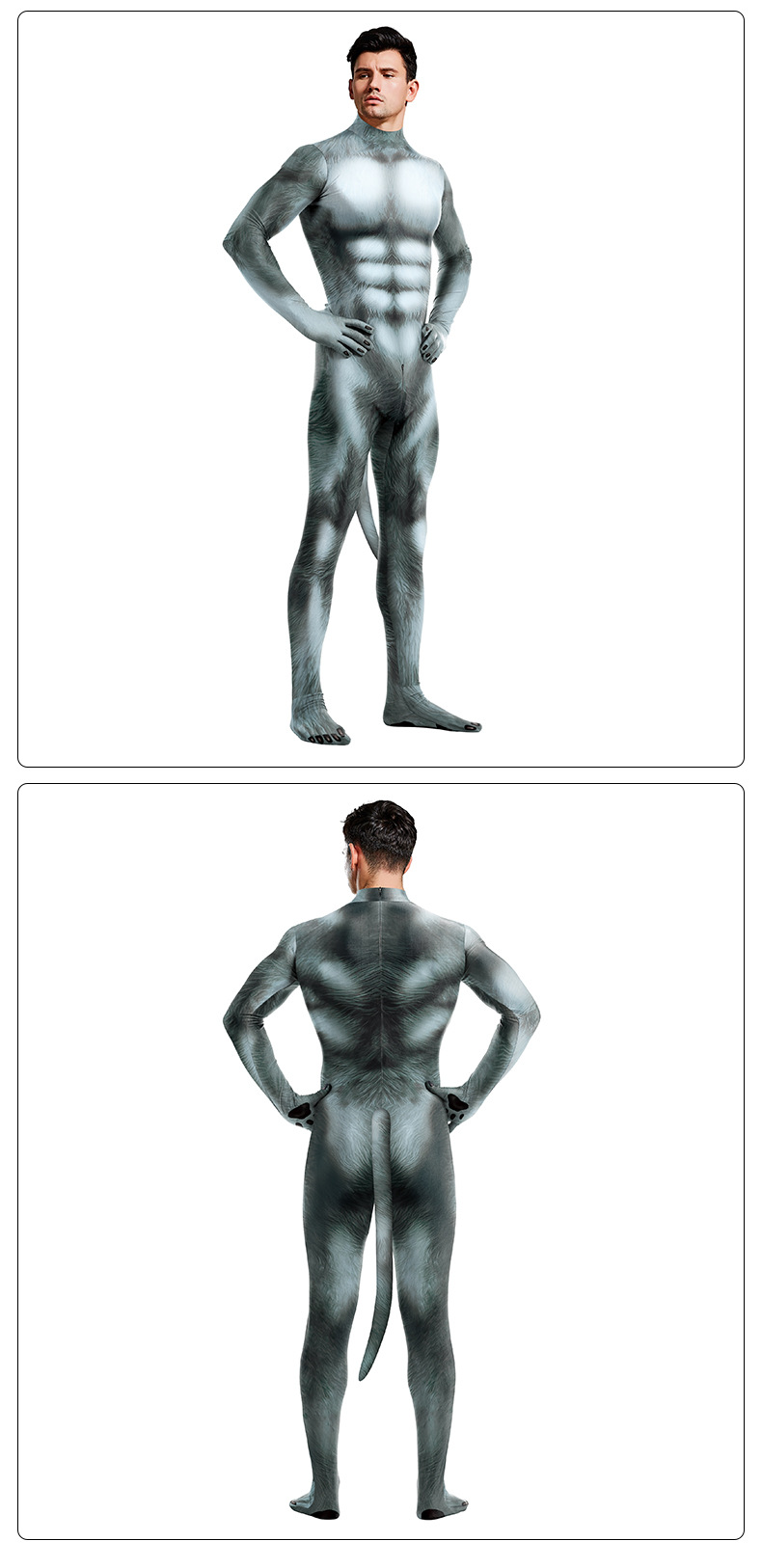 3d dogs halloween catsuit for cosplay - model show