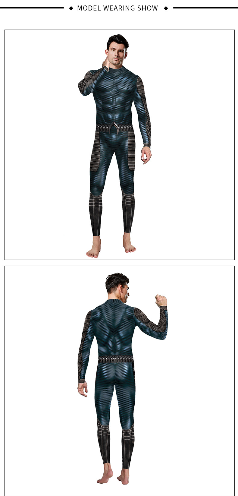 Fashion Aquaman Jumpsuit Costume For Halloween - model show