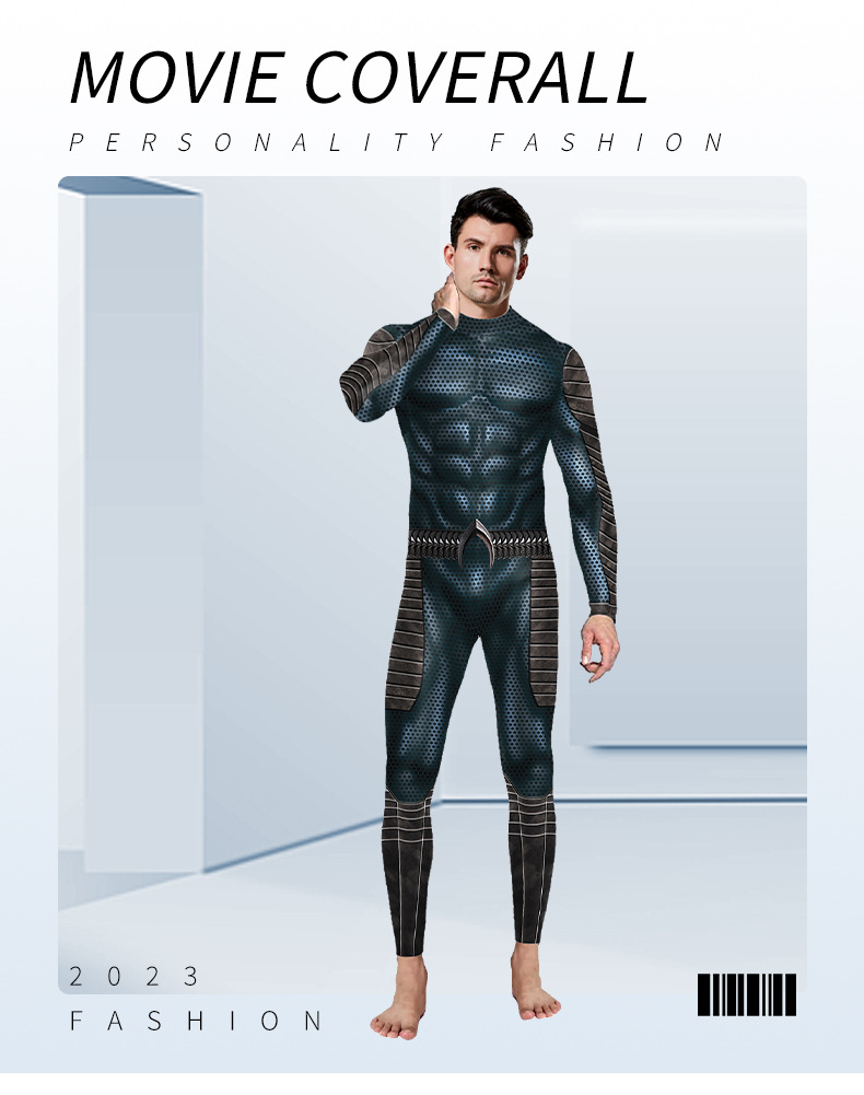 Movie Aquaman Cool Halloween Cosplay Jumpsuit For Mens